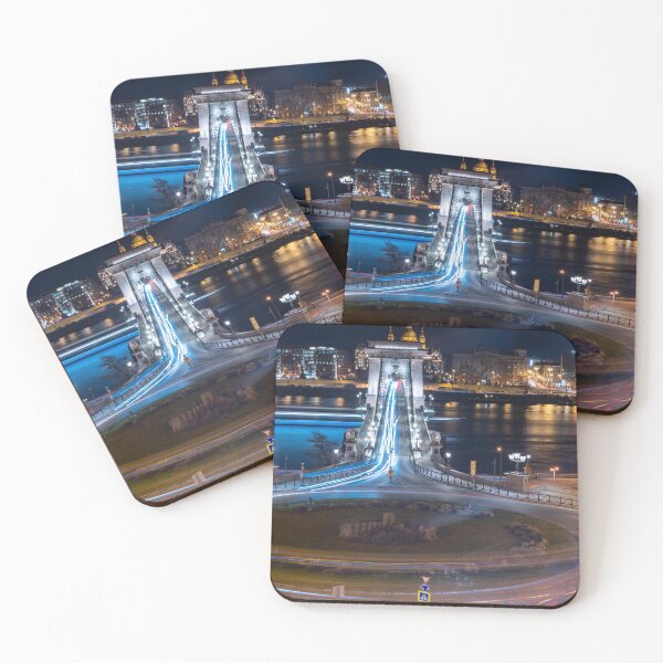 Item preview, Széchenyi Chain Bridge Long Exposure – Budapest Night Photography from Buda Castle Tunnel Viewpoint designed and sold by Martindoran.