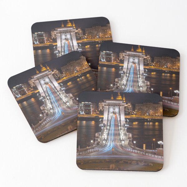 Item preview, Széchenyi Chain Bridge Long Exposure – Budapest Night Photography from Buda Castle Tunnel Viewpoint designed and sold by Martindoran.