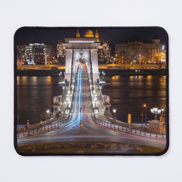 Item preview, Széchenyi Chain Bridge Long Exposure – Budapest Night Photography from Buda Castle Tunnel Viewpoint designed and sold by Martindoran.