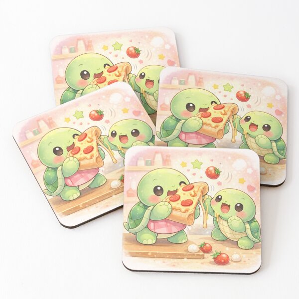 Item preview, Turtle Pizza Party - Kawaii Fun Feast. designed and sold by Lylysun.