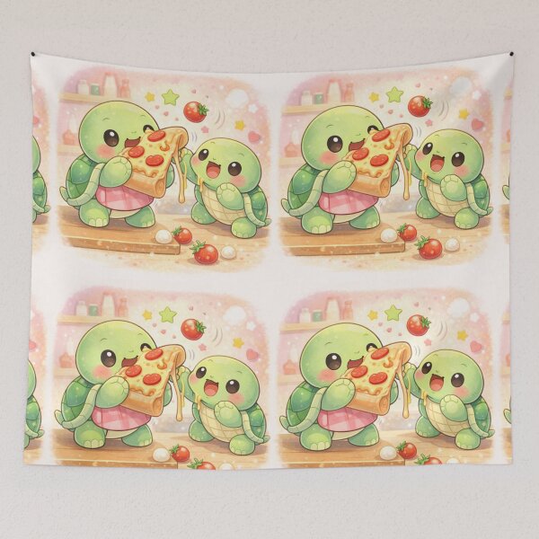Item preview, Turtle Pizza Party - Kawaii Fun Feast. designed and sold by Lylysun.