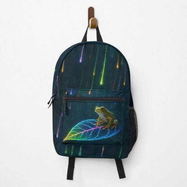 Item preview, Frog Beneath the Neon Meteor Shower designed and sold by PurrfectWhisper.