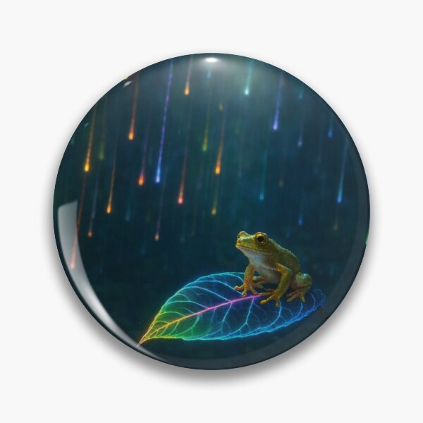 Item preview, Frog Beneath the Neon Meteor Shower designed and sold by PurrfectWhisper.