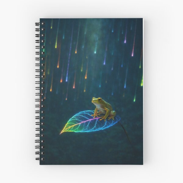 Item preview, Frog Beneath the Neon Meteor Shower designed and sold by PurrfectWhisper.