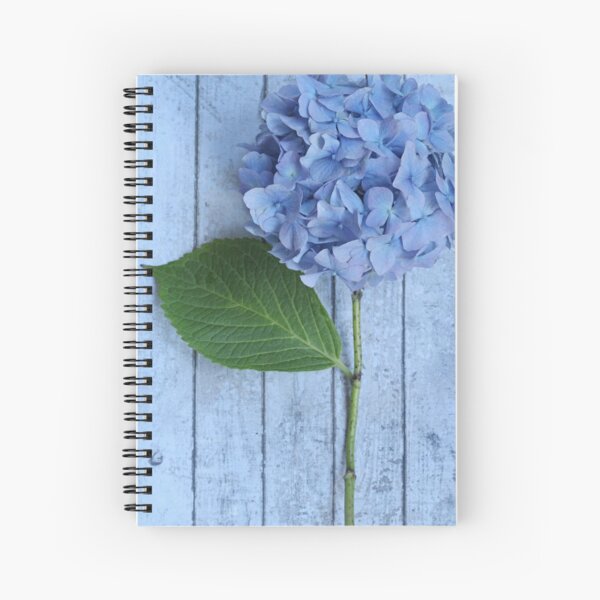 Powder Blue Hydrangea Spiral Notebook