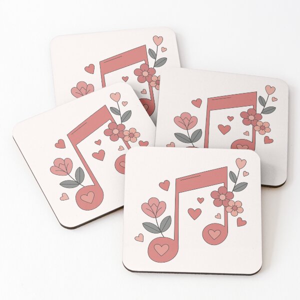 Item preview, Romantic Heart Floral Music Note designed and sold by risingrocket.