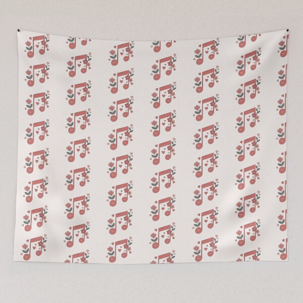 Item preview, Romantic Heart Floral Music Note designed and sold by risingrocket.
