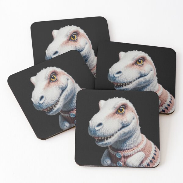 Item preview, Knitted T-Rex in a Cozy Sweater - Adorable Woolen Dinosaur Art designed and sold by Cindralith.