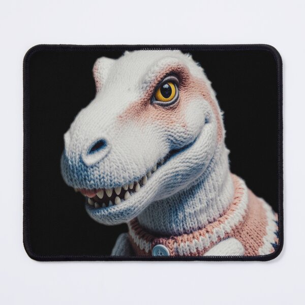 Item preview, Knitted T-Rex in a Cozy Sweater - Adorable Woolen Dinosaur Art designed and sold by Cindralith.
