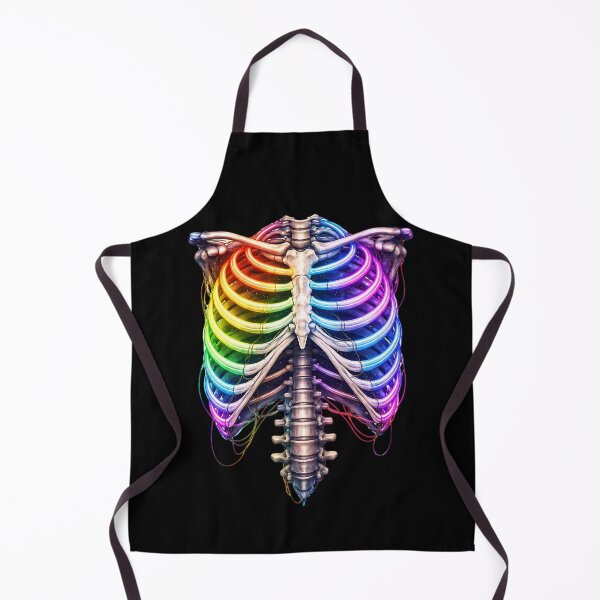 Item preview, Multicolored Neon Electronic Look Ribcage Cyberpunk T-Shirt designed and sold by ArcanePrintsxo.