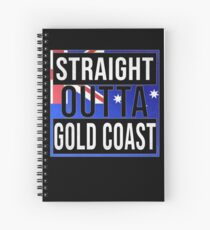 Straight Outta Gold Coast Retro Style - Gift For An Australian From Gold Coast in Queensland , Design Has The Australia Flag Embedded Spiral Notebook