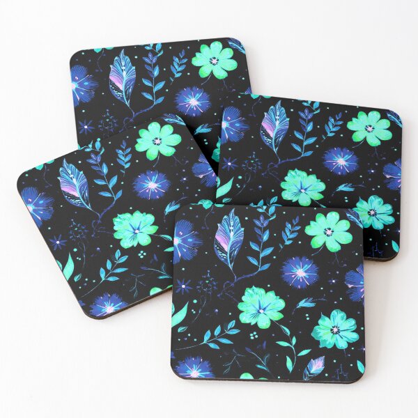 Item preview, Midnight Neon Floral Pattern designed and sold by MidnightVisionStudio.