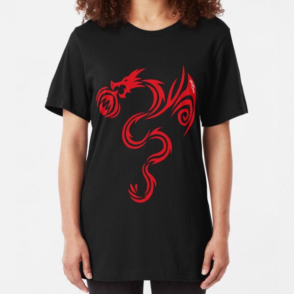 Gothic Red Dragon Slim Fit T-Shirt