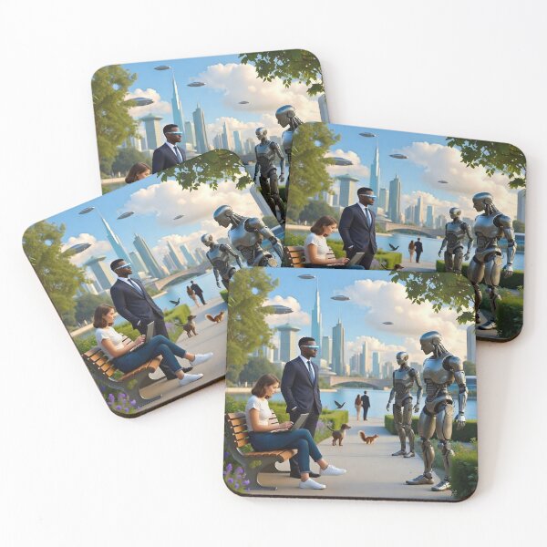 Item preview, Urban Park 2045: Human–AI Coexistence in a Sustainable Smart City designed and sold by Livio Oliveira.