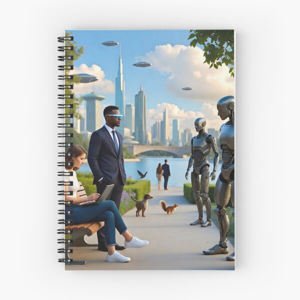 Item preview, Urban Park 2045: Human–AI Coexistence in a Sustainable Smart City designed and sold by Livio Oliveira.