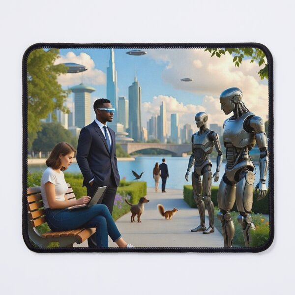 Item preview, Urban Park 2045: Human–AI Coexistence in a Sustainable Smart City designed and sold by Livio Oliveira.
