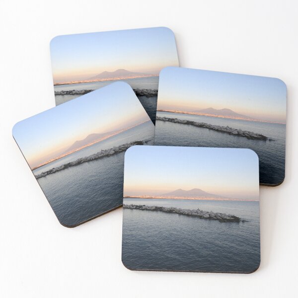Item preview, Pastel Sunset Naples Bay with Mount Vesuvius designed and sold by Anita's & Bella's Art.