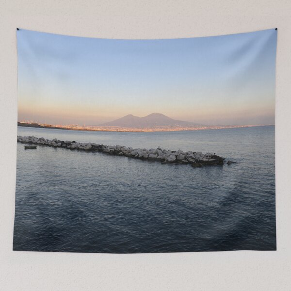 Item preview, Pastel Sunset Naples Bay with Mount Vesuvius designed and sold by Anita's & Bella's Art.