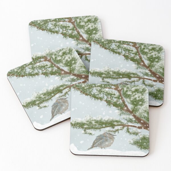 Item preview, An adorable bird in the snow designed and sold by greenPQBstudio.
