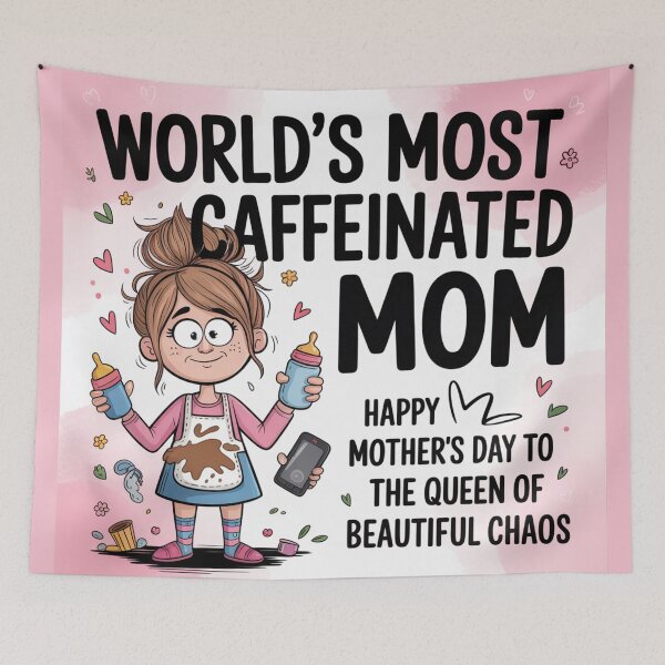 Item preview, World's Most Caffeinated Mom | Queen of Beautiful Chaos designed and sold by Midnight Veil Designs.