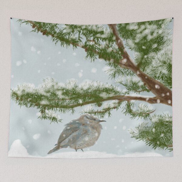 Item preview, An adorable bird in the snow designed and sold by greenPQBstudio.