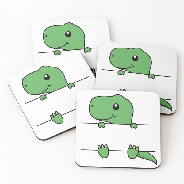 Item preview, Cute Peeking T-Rex - Kawaii Green Dinosaur Minimalist Art designed and sold by haitrieuic96.