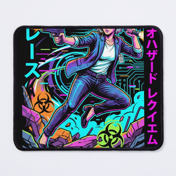 Item preview, Cyberpunk synthwave Retro RE9 Grace Ashcroft Raccoon City Return Art designed and sold by Senpaiwaves.