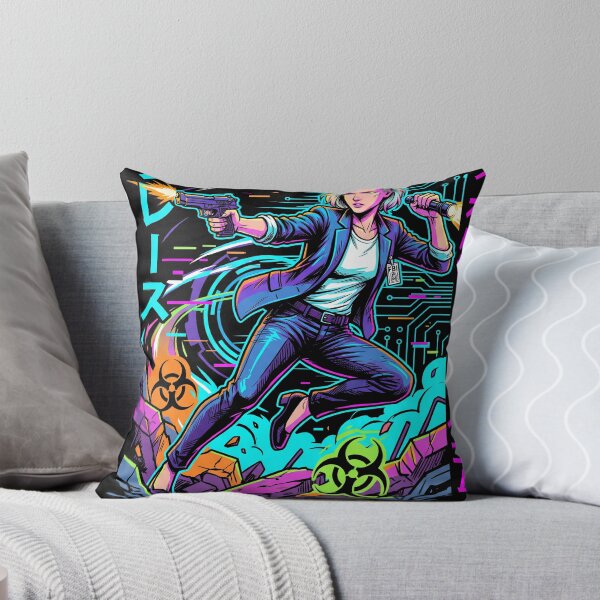 Item preview, Cyberpunk synthwave Retro RE9 Grace Ashcroft Raccoon City Return Art designed and sold by Senpaiwaves.
