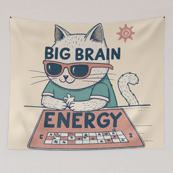 Item preview, Big Brain Energy Cat – Smart & Stylish designed and sold by Artiviose.