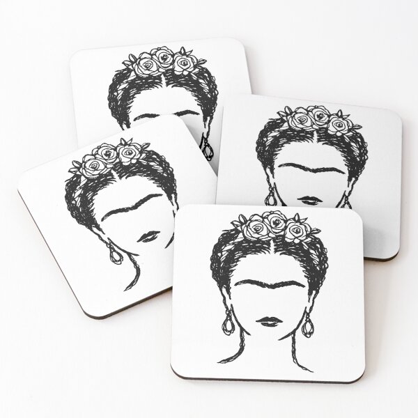Item preview, Frida Kahlo Inspired Scribble Line Art Portrait designed and sold by Shoot-The-Moon.