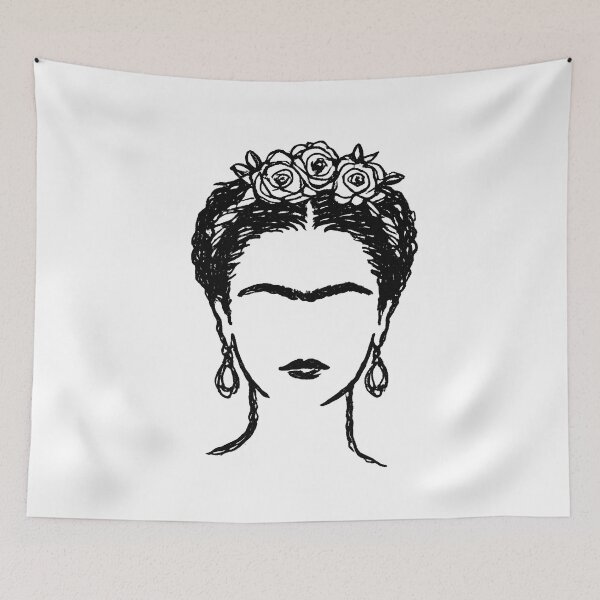 Item preview, Frida Kahlo Inspired Scribble Line Art Portrait designed and sold by Shoot-The-Moon.