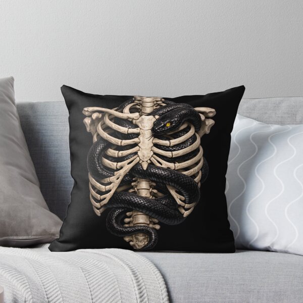 Item preview, Black Serpent Snake Wrapped Ribcage Gothic T-Shirt designed and sold by ArcanePrintsxo.