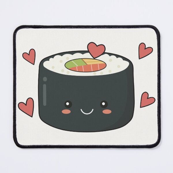 Item preview, Happy Sushi Roll with Hearts Cute Foodie Aesthetic designed and sold by risingrocket.