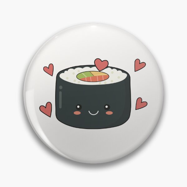 Item preview, Happy Sushi Roll with Hearts Cute Foodie Aesthetic designed and sold by risingrocket.