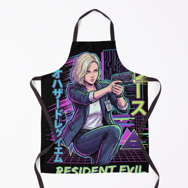 Artikelvorschau, Retro-Cyberpunk-Synthwave-Design von Grace Ashcroft, Resident Evil Requiem, FBI-Analystin entworfen und verkauft von Senpaiwaves.