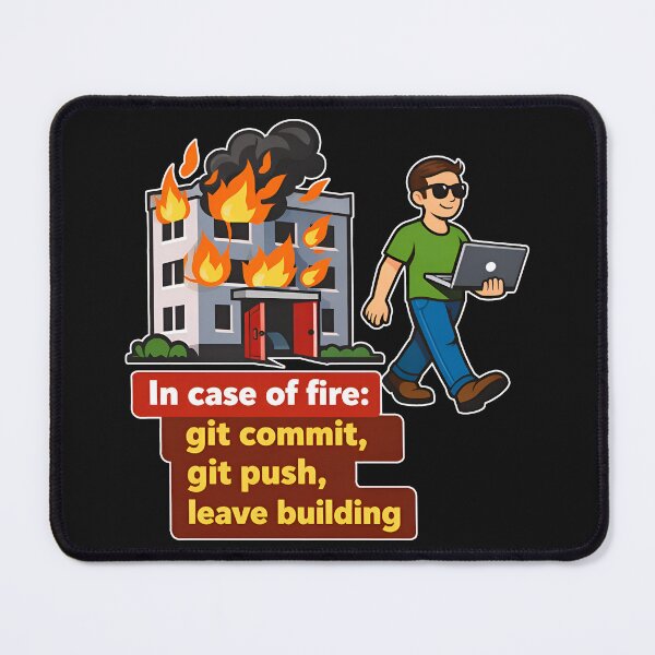 Item preview, In Case Of Fire Git Commit Git Push Funny Programmer designed and sold by Zenith Design.