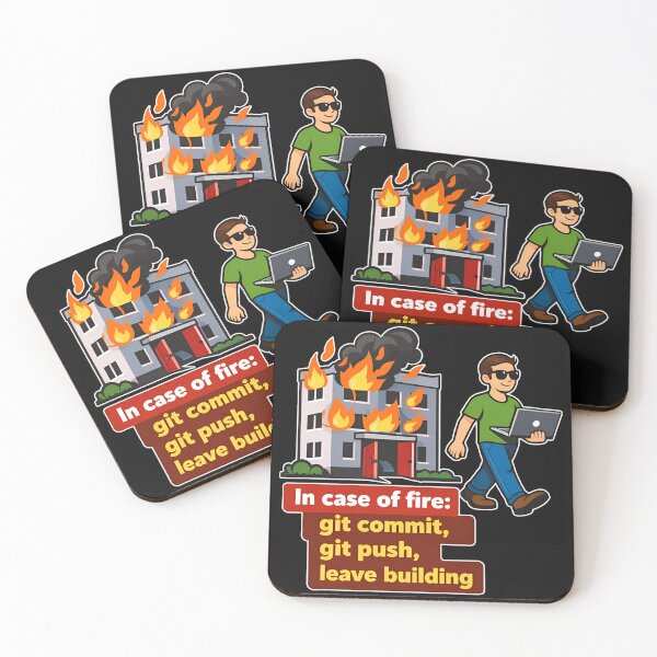 Item preview, In Case Of Fire Git Commit Git Push Funny Programmer designed and sold by Zenith Design.