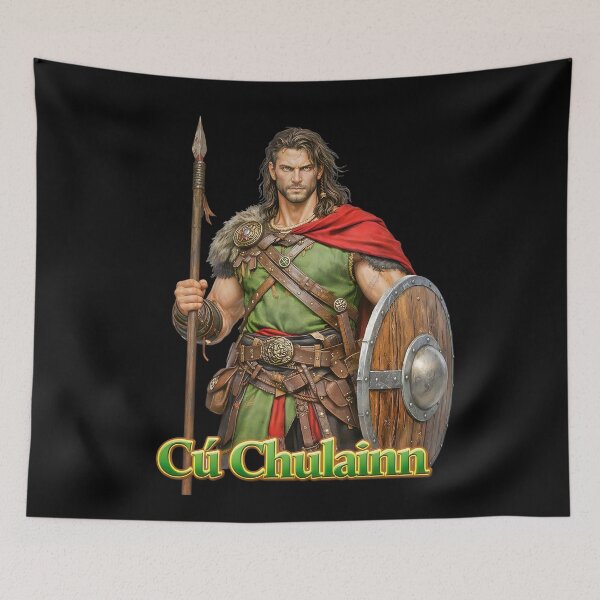 Item preview, Cú Chulainn legendary hero of Irish mythology  known for his incredible strength as he defends Ulster designed and sold by OliDesigns.