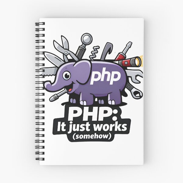 Item preview, PHP It Just Works Somehow Funny Web Developer designed and sold by Zenith Design.