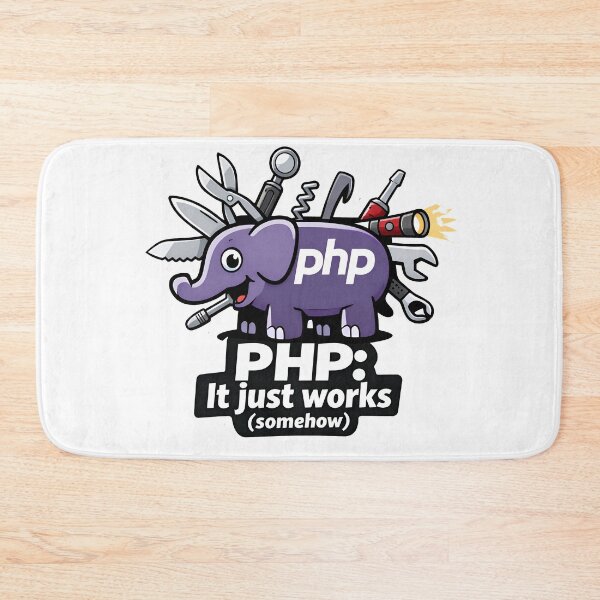 Item preview, PHP It Just Works Somehow Funny Web Developer designed and sold by Zenith Design.