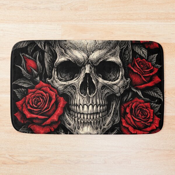 Item preview, Gothic Skull with Crimson Roses designed and sold by Blue-Eagle-Fashion.