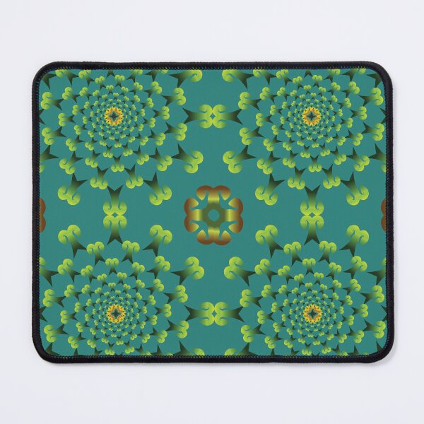 Item preview, Emerald Gold Mandala Bloom designed and sold by OIL Pattern Design .