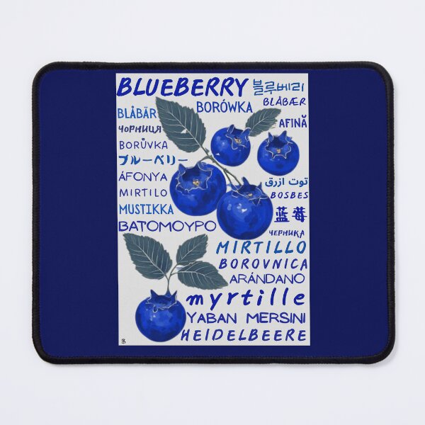 Item preview, Blueberry in Many Languages – Botanical Typography Art Print designed and sold by SHELOPS.