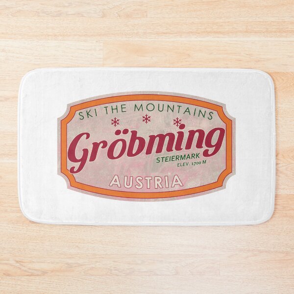 Item preview, Gröbming, Austria, Steiermark, Ski, textured skiing badge designed and sold by Wanderful-roads.