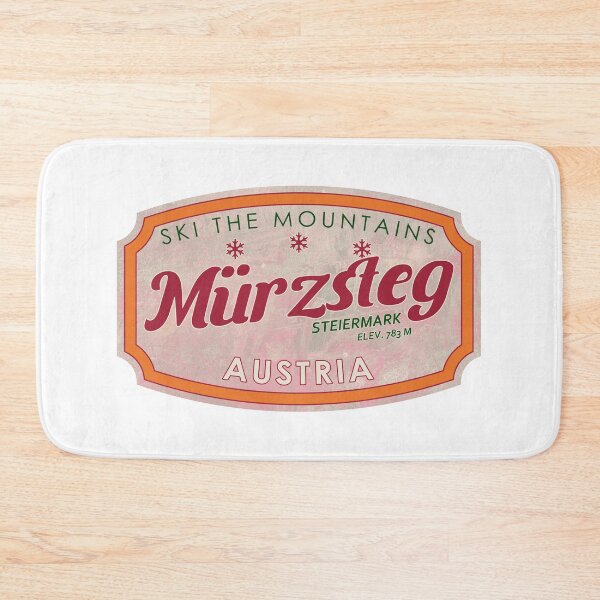 Item preview, Mürzsteg, Austria, Steiermark, Ski, textured skiing badge designed and sold by Wanderful-roads.