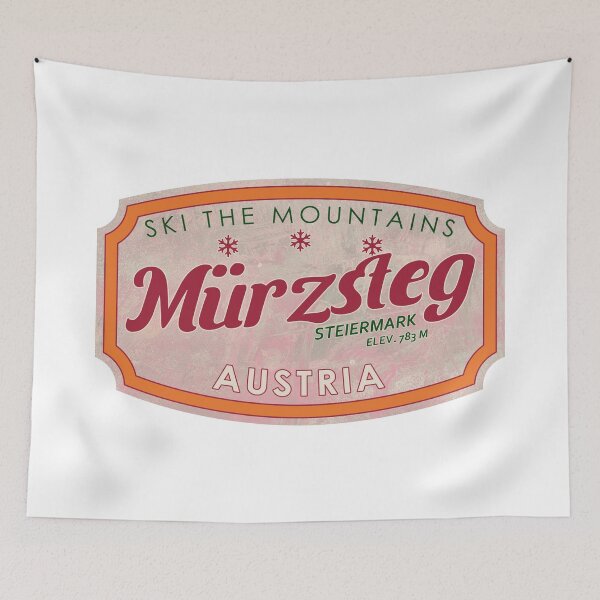 Item preview, Mürzsteg, Austria, Steiermark, Ski, textured skiing badge designed and sold by Wanderful-roads.