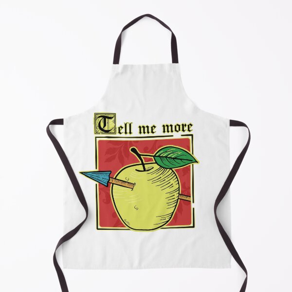 Item preview, Funny Medieval Archer Pun - Tell Me More William Tell Apple Woodcut designed and sold by chaaval.