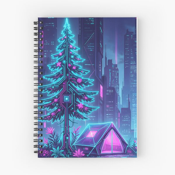 Item preview, Synthwave Christmas Neon Camping Glitch Landscape 2026 designed and sold by MarCinu Art.