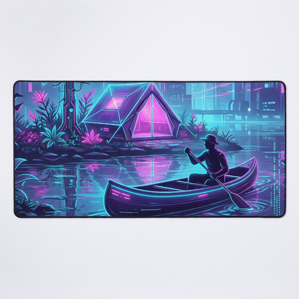 Item preview, Synthwave Christmas Neon Camping Glitch Landscape 2026 designed and sold by MarCinu Art.