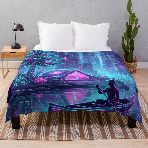 Item preview, Synthwave Christmas Neon Camping Glitch Landscape 2026 designed and sold by MarCinu Art.